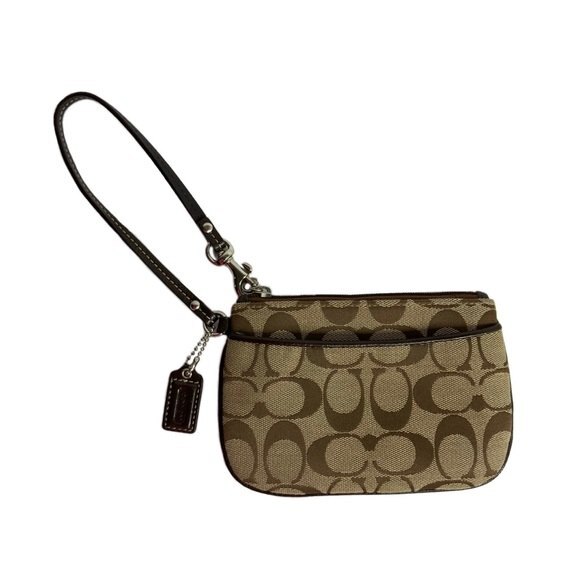 Coach Signature Fabric Wristlet Wallet - Picture 1 of 7